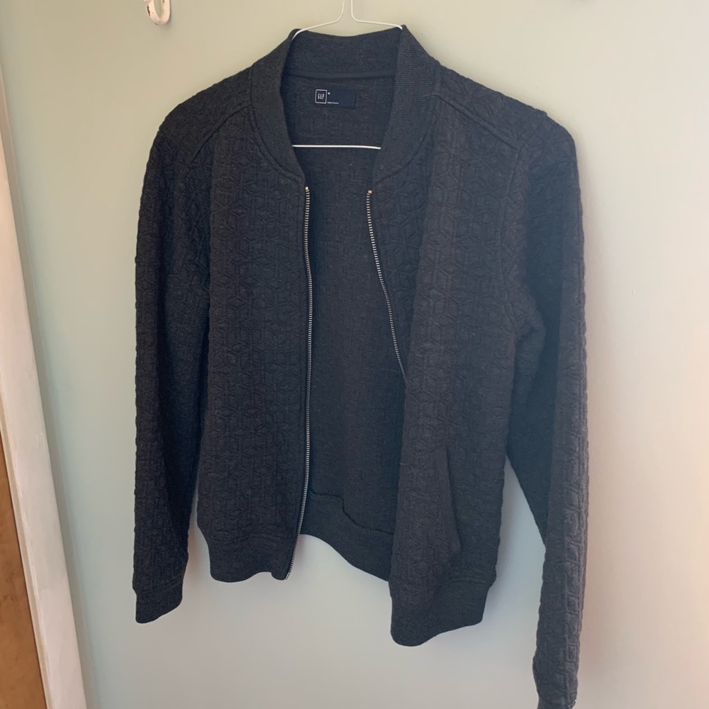 Medium GAP Charcoal Grey Quilted Bomber Jacket